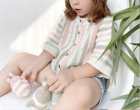 Cómo tejer la chaqueta STRIPY de Crochet para bebé y niña - patrón y Tutorial
