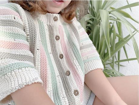 Cómo tejer la chaqueta STRIPY de Crochet para bebé y niña - patrón y Tutorial