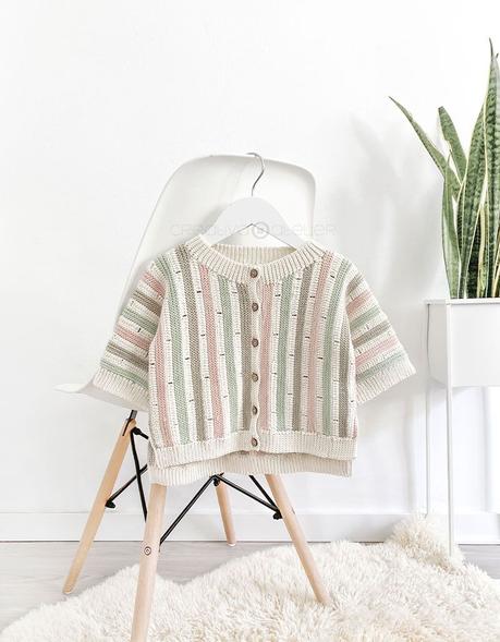 Cómo tejer la chaqueta STRIPY de Crochet para bebé y niña - patrón y Tutorial