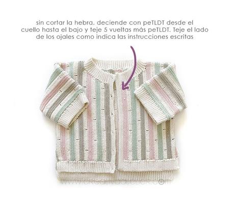 Cómo tejer la chaqueta STRIPY de Crochet para bebé y niña - patrón y Tutorial