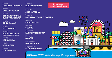 Noches Mediterráneas en Alicante: León Benavente, Second, Amaral, Viva Suecia, Coque Malla, La Habitación Roja, Loquillo y Gabriel Sopeña…