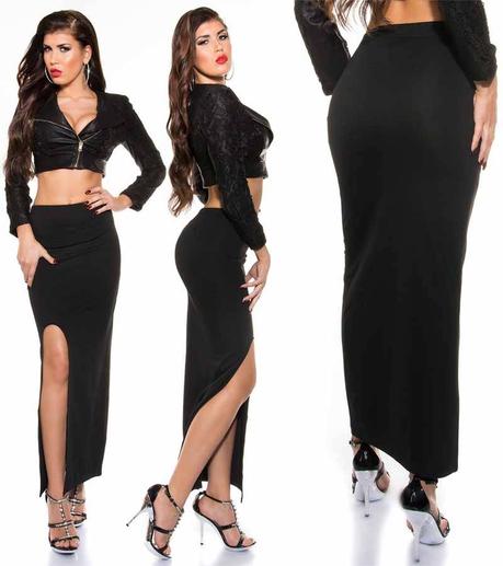 Combinar Falda Negra Tubo Larga