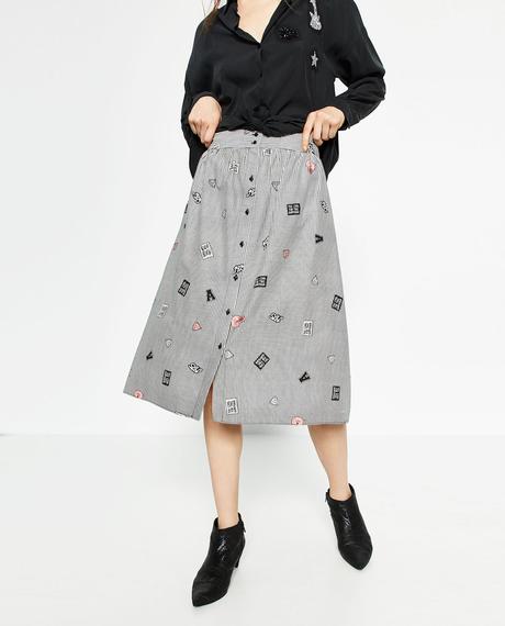 Falda Midi Mujer Zara