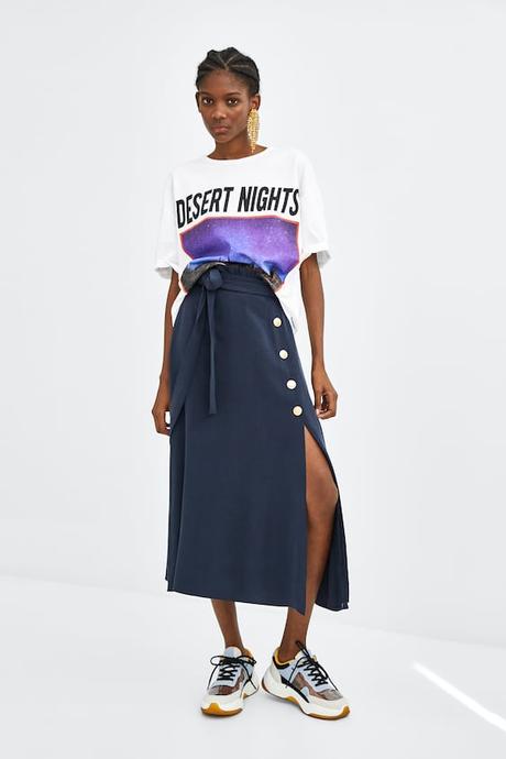 Falda Midi Mujer Zara