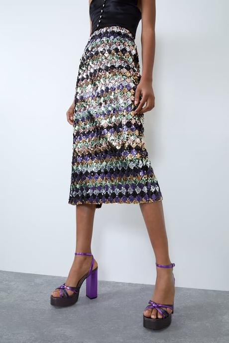 Falda Midi Mujer Zara