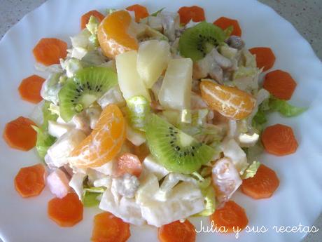 ENSALADA MIXTA DE MANGO CON CREMA BALSÁMICA DE FRAMBUESA ensalada mixta de mango