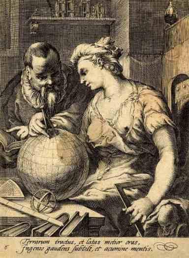 Miniatura alegórica de la Geometría en Fráncfurt