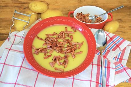 Las delicias de Mayte, crema de patatas y beicon, crema de patatas con beicon, como hacer crema de patatas, crema de patatas, puré de patatas,