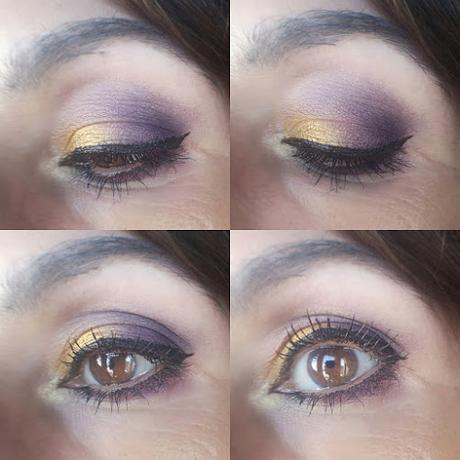 look morado y dorado collage