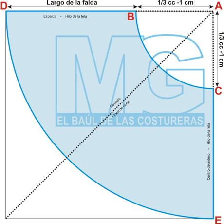 Falda Semi Campana Larga