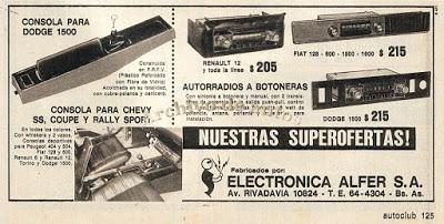 Radios y consolas para los autos de los años setenta