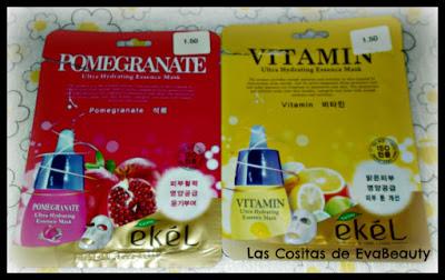 Mascarillas faciales coreanas granada y Vitaminas de Ekél (Primark)