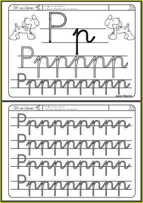 Aprendo a leer y a escribir. La P