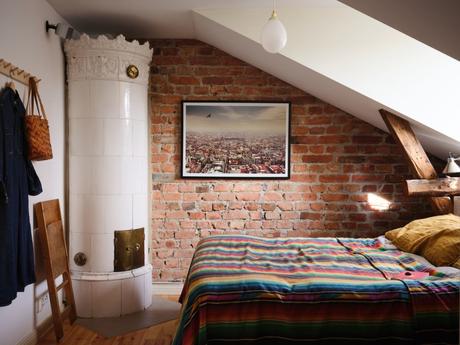 wooden kitchen vintage furniture vintage scandinavian vintage penthouse scandinavian vintage planta abierta open kitchen open concept nordic kitchen muebles madera natural hardwood floor estilo nórdico vintage dormitorio infantil con literas distribución ático duplex distribución abierta cocina abierta chimenea cerámica sueca altillo en ático  