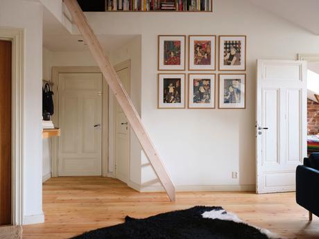 wooden kitchen vintage furniture vintage scandinavian vintage penthouse scandinavian vintage planta abierta open kitchen open concept nordic kitchen muebles madera natural hardwood floor estilo nórdico vintage dormitorio infantil con literas distribución ático duplex distribución abierta cocina abierta chimenea cerámica sueca altillo en ático  