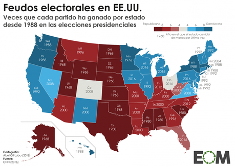 ¿Qué son los swing states, los estados “bisagra” de Estados Unidos?