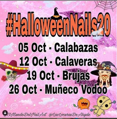 Manicura calabazas-Reto HalloweenNails20