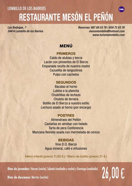 XXXVI Jornadas Gastronómicas De El Bierzo 2020. Consulta los restaurantes y menús