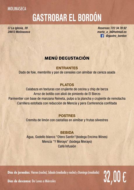 XXXVI Jornadas Gastronómicas De El Bierzo 2020. Consulta los restaurantes y menús