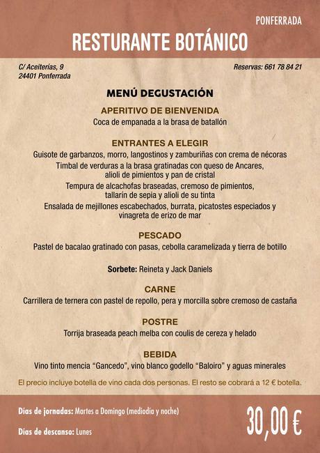 XXXVI Jornadas Gastronómicas De El Bierzo 2020. Consulta los restaurantes y menús