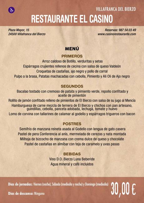 XXXVI Jornadas Gastronómicas De El Bierzo 2020. Consulta los restaurantes y menús