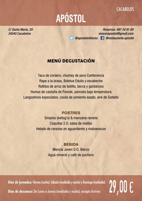 XXXVI Jornadas Gastronómicas De El Bierzo 2020. Consulta los restaurantes y menús