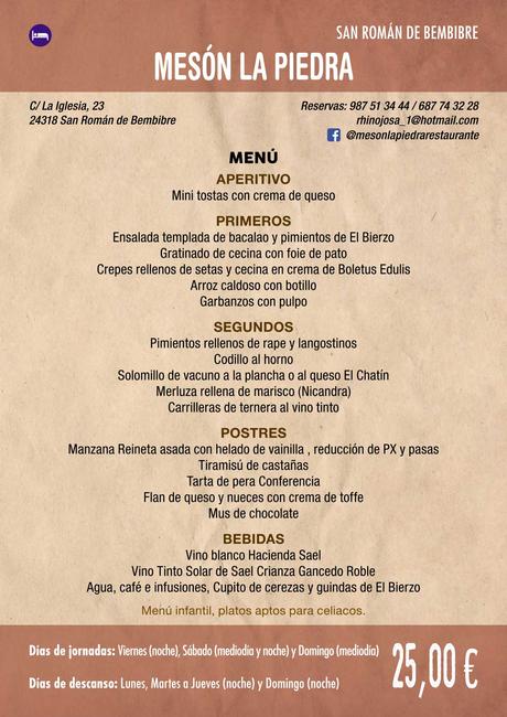 XXXVI Jornadas Gastronómicas De El Bierzo 2020. Consulta los restaurantes y menús