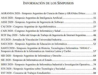 SADIO: 49JAIIO Jornadas Argentinas de Informática (modalidad virtual): del 19 al 30 de Octubre 2020 SADIO: 49JAIIO Jornadas Argentinas de Informática (modalidad virtual): del 19 al 30 de Octubre 2020