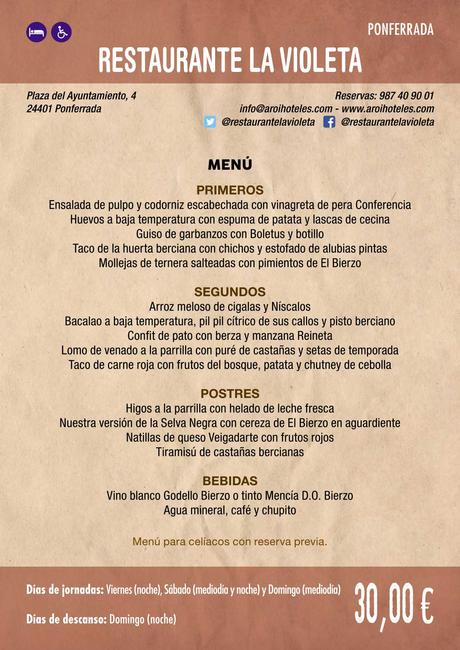 El Restaurante La Violeta prepara un suculento menú para las Jornadas Gastronómicas de El Bierzo que comienzan la próxima semana