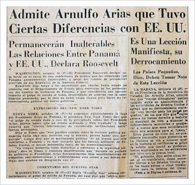 Sucedió un 9 de octubre de 1941 el derrocamiento del Doctor Arnulfo Arias Madrid