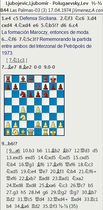 Grandes combates canarios (26) - Ljubojevic vs Polugaevsky, Las Palmas (3) 1974