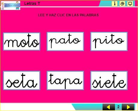 Aprendo a leer y a escribir. La T