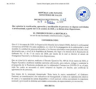 Decreto Ejecutivo No. 1142
