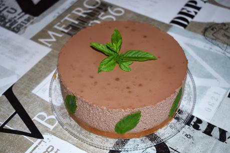 Tarta mousse de chocolate y hierbabuena Tarta mousse de chocolate y hierbabuena