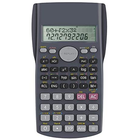 Calculadora científica, ¿cuál comprar? Helect Calculadora Científica de Ingeniería de 2 Líneas, Adecuada Compatible Escuelas y Negocios, Negro