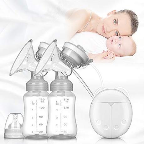 Sacaleches Eléctrico Doble o Manual, Efectivamente Extractor de Leche Materna Electrico Carga USB Portátil y Recolector de Leche con 2 Modos 8 Niveles, sin BPA