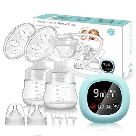 Sacaleches EléCtrico PiAEK Extractor De Leche Doble PortáTil Recargable Con Extractor De Leche Con Pantalla TáCtil Silencioso Sin BPA 3 Modos 27 Niveles