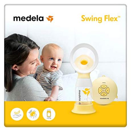 Medela Swing Flex sacaleches eléctrico simple, extractor de leche con embudo Flex (talla S y M incluidas) que se adapta a la forma del cuerpo materno,sistema 2-Phase imita el ritmo de succión del bebé