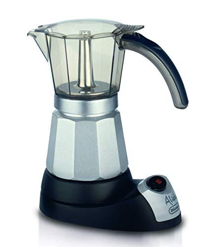 De'Longhi EMKM 6 Alicia - Cafetera Moka Eléctrica, 550 w, Capacidad 6 Tazas, Función Autoapagado, Base Giratoria, Negro y Plata