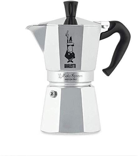 Bialetti Moka Express Cafetera Italiana Espresso, Aluminio, Plateado, 6 Tazas