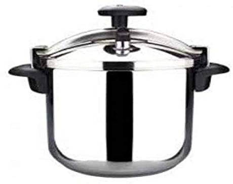 MAGEFESA Star Olla a presión rápida, fácil Uso, Acero Inoxidable 18/10, Apta para inducción. Fondo termodifusor, 3 Sistemas de Seguridad (Recta, 10L)