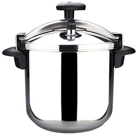 MAGEFESA Star Olla a presión rápida, fácil Uso, Acero Inoxidable 18/10, Apta para inducción. Fondo termodifusor, 3 Sistemas de Seguridad (Recta, 6L)