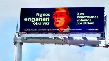 La campaña de venezolanos en Miami muestra a Trump con los ojos de Chávez