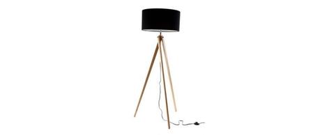 miliboo tiendas: Lámpara de diseño con pantalla negra y pié de madera clara HELIA 149,25 15