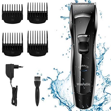 Babacom Cortapelos Hombre, Maquina Cortar Pelo Profesional Todo el Cuerpo Lavable, Impermeable IPX6 & Recargable & Inalámbrico Maquina Afeitar Barba con 4 Peines Guía y Cepillo de Limpieza