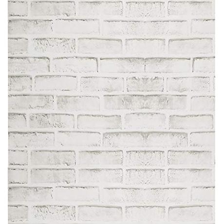 Papel Pintado de Ladrillo Gris Rústico Blanco Papel de Contacto Rústico Autoadhesivo Gris Decoración Del Hogar Pelar y Pegar Pegatinas de Puerta de Panel de Pared Contra Salpicaduras 44 * 500cm