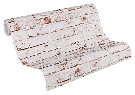 A.S. Création papel pintado de tejido-no-tejido New England beige marrón rojo 10,05 m x 0,53 m 907813