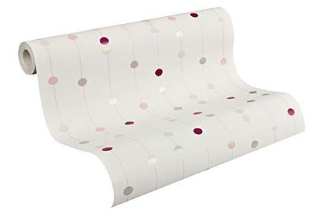 A.S. Création papel pintado de tejido-no-tejido Life beige rojo blanco 10,05 m x 0,53 m 208514