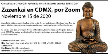 Invitación: Zazenkai en CDMX también por Zoom. Noviembre 15 de 2020