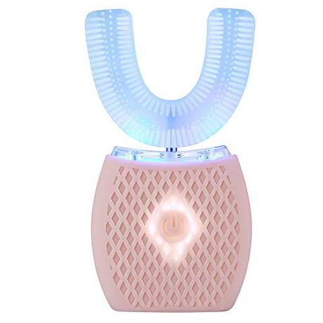 Upgrade Cepillo de dientes ultrasónico, Cepillo de dientes eléctrico automático para adultos Cepillo de dientes automático recargable mejorado Cepillo de dientes blanqueador(Pink)